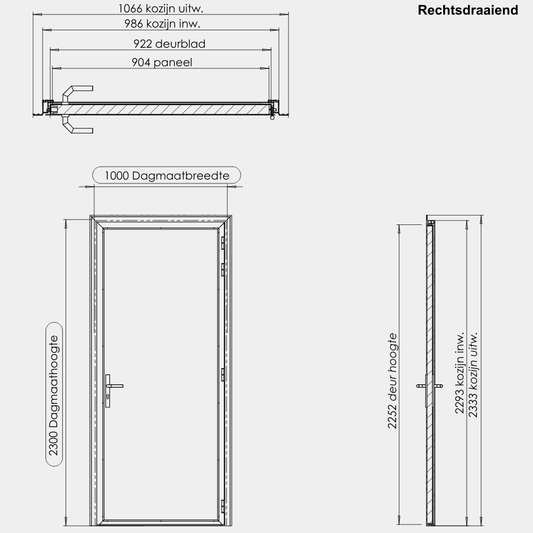 Sandwichpaneel Loopdeur Wit Kunststof