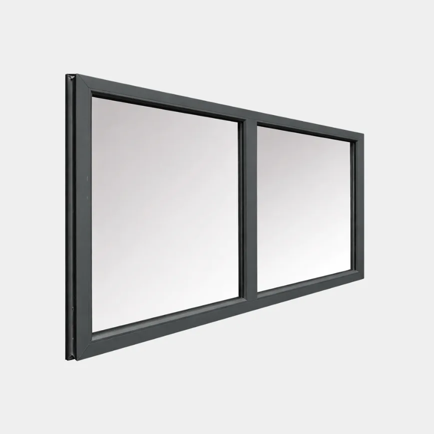 PVC Venster Dubbel Vast Antraciet