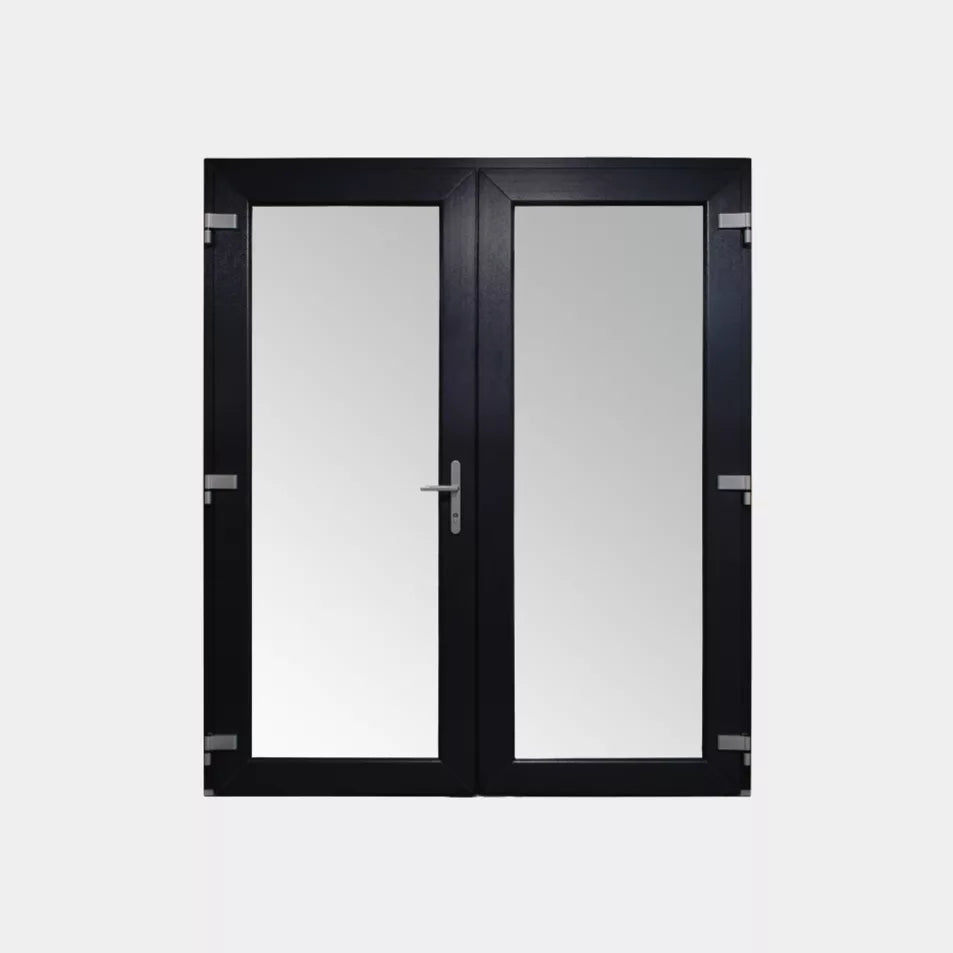 Dubbele Loopdeur PVC Antraciet Vol Glas