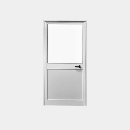 Loopdeur Aluminium Wit Half Glas