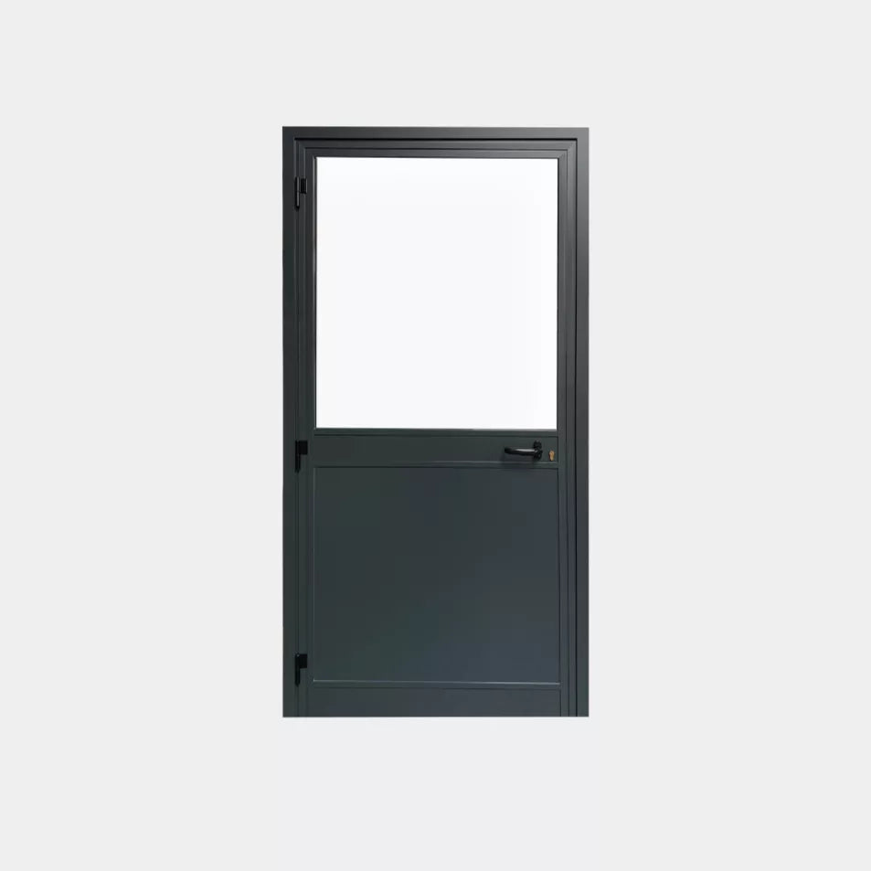 Loopdeur Aluminium Antraciet Half Glas