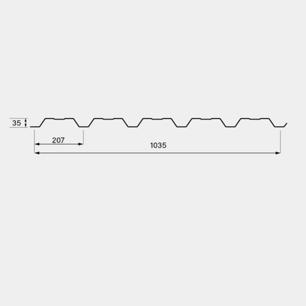 Damwand Gevel RAL 7016 35R/1035 Budget