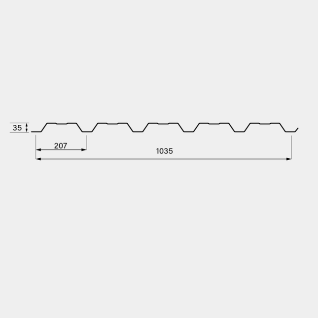 Damwand Gevel RAL 7016 35R/1035 Budget