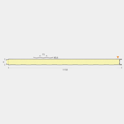 Actiepaneel Gevel Microrib ZB PIR 40mm RAL 1015