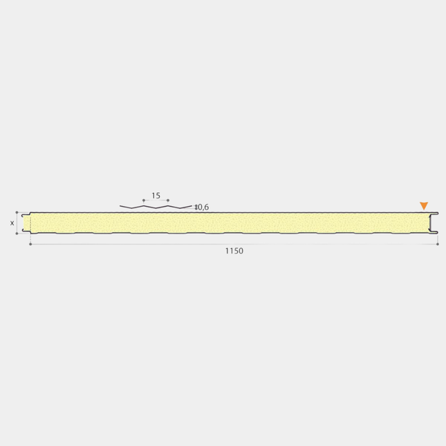 Actiepaneel Gevel Microrib ZB PIR 40mm RAL 1015