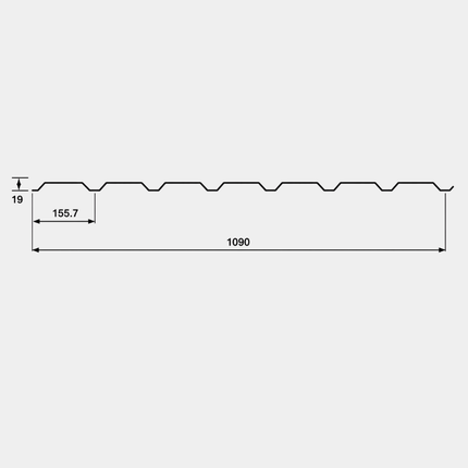 Damwand Gevel Trapezium 19/1090 PE25