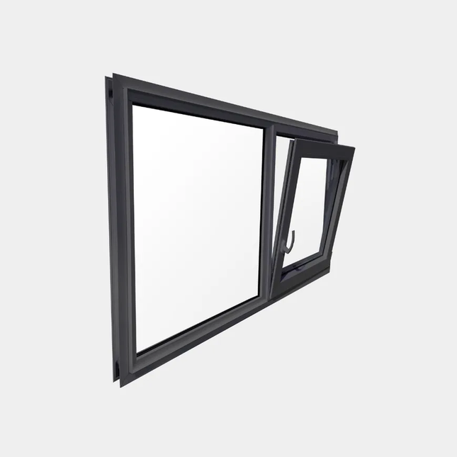 PVC Venster Dubbel Draai/Kiep Antraciet